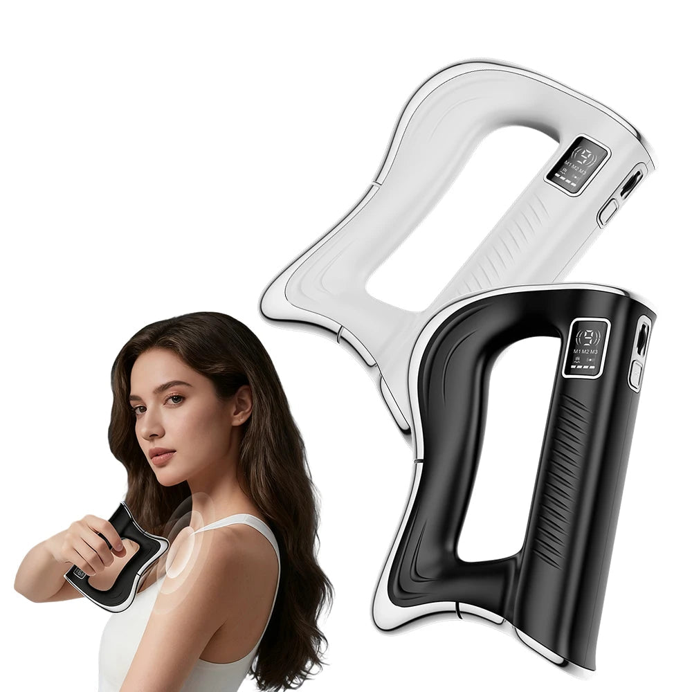 Fascia Scraping Tool Massager | Electric Muscle Scraper with Heat, High-Frequency Vibration & Rechargeable Battery Black