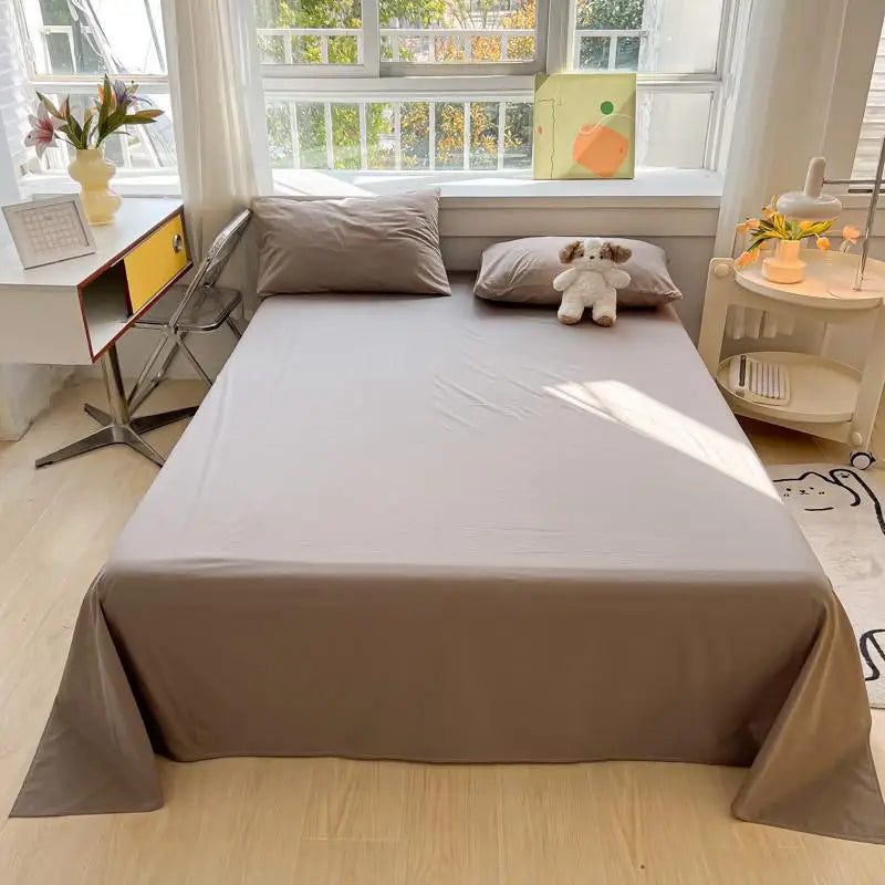 3-Piece Cotton Flat Sheet & Pillowcase Set Color 7