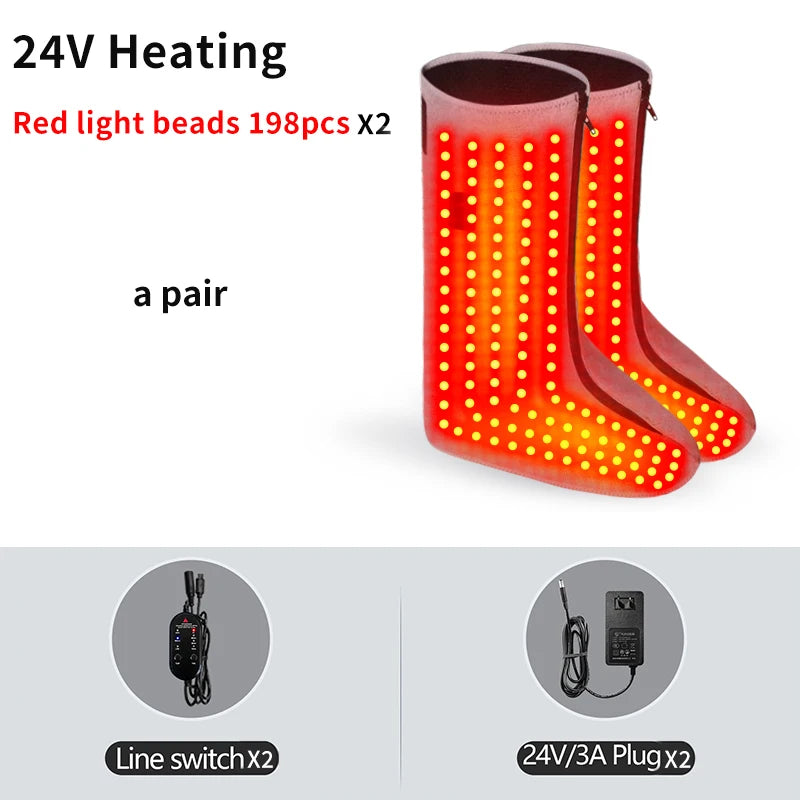 Heated Foot Wrap Boots with Red Light and Vibration | 3 Heat Levels, 3 Massage Modes, Adjustable Fit & Single or Pair Options