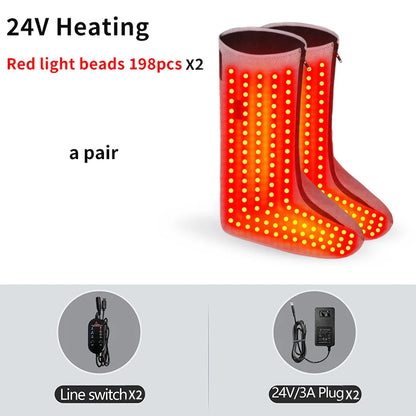 Heated Foot Wrap Boots with Red Light and Vibration | 3 Heat Levels, 3 Massage Modes, Adjustable Fit & Single or Pair Options