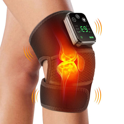 Cordless Heated Knee Massager Pad with Vibration | 3 Heat Levels, 3 Massage Modes, 4000mAh Battery & Adjustable Joint Straps