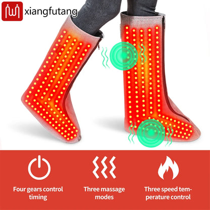 Heated Foot Wrap Boots with Red Light and Vibration | 3 Heat Levels, 3 Massage Modes, Adjustable Fit & Single or Pair Options