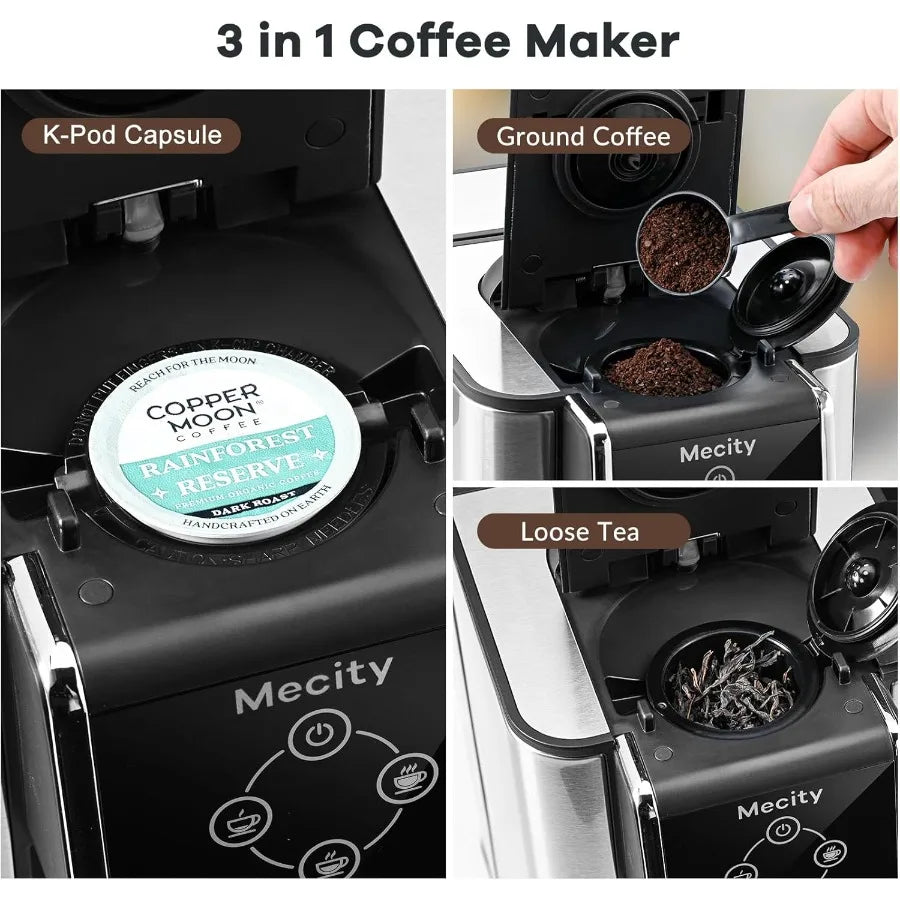 Single-Serve Coffee Maker for Cup-Style Pods, Ground Coffee and Tea, 50 fl oz Tank