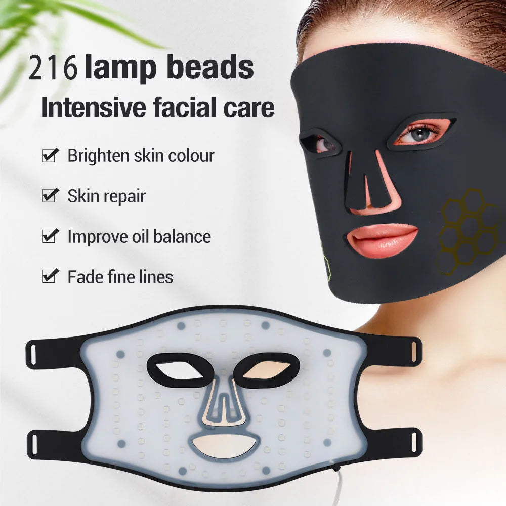 LED Face Mask with Red Blue and 850nm Near-Infrared Light | 72 LEDs, 3 Intensities, 4 Modes & 5–20 Minute Timer