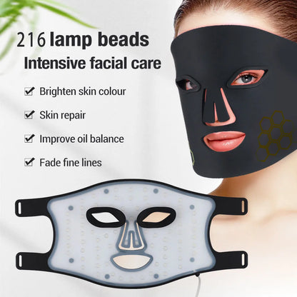 LED Face Mask with Red Blue and 850nm Near-Infrared Light | 72 LEDs, 3 Intensities, 4 Modes & 5–20 Minute Timer