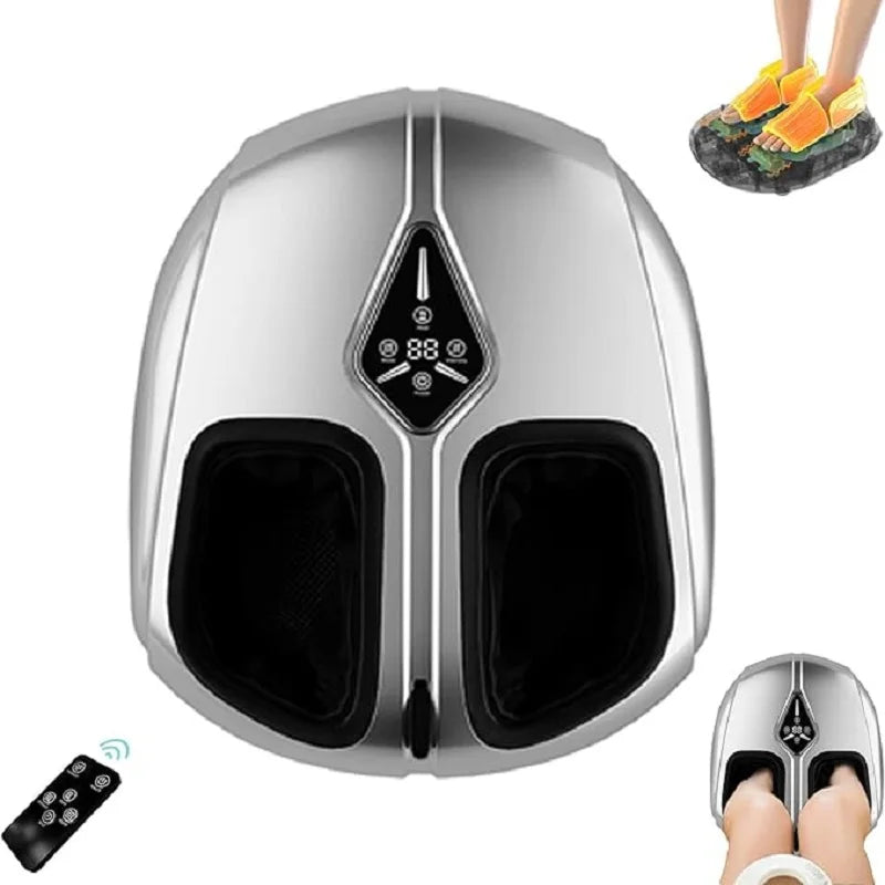 Shiatsu Foot Massager with Heat and Air Compression | 4 Modes, 5 Intensities, Deep Kneading Rollers & Remote Control