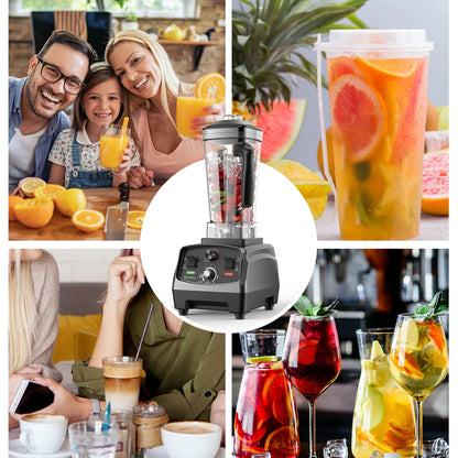 Professional Countertop Blender 2200W | 2L Jar, 6-Blade System, Timer, Ice Crushing