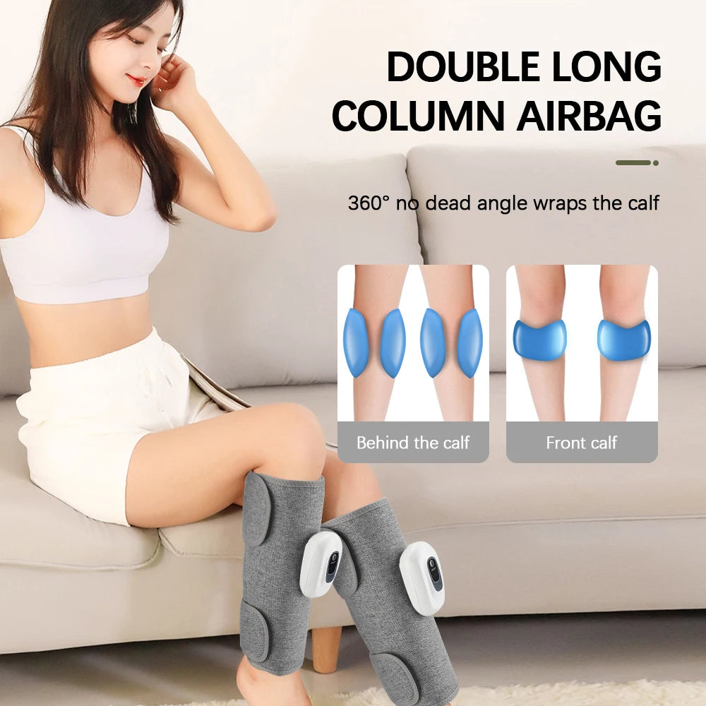 Air Compression Leg Massager | Wireless Calf & Arm Massager with 360° Pressure, 3 Modes & Rechargeable Battery