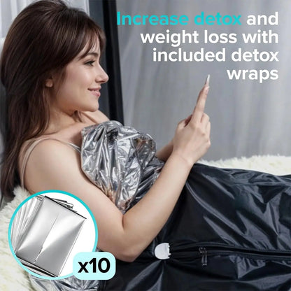 Infrared Sauna Blanket | Portable Far Infrared Sauna Blanket with 6 Heat Levels, Arm Zippers & Auto Shut-Off