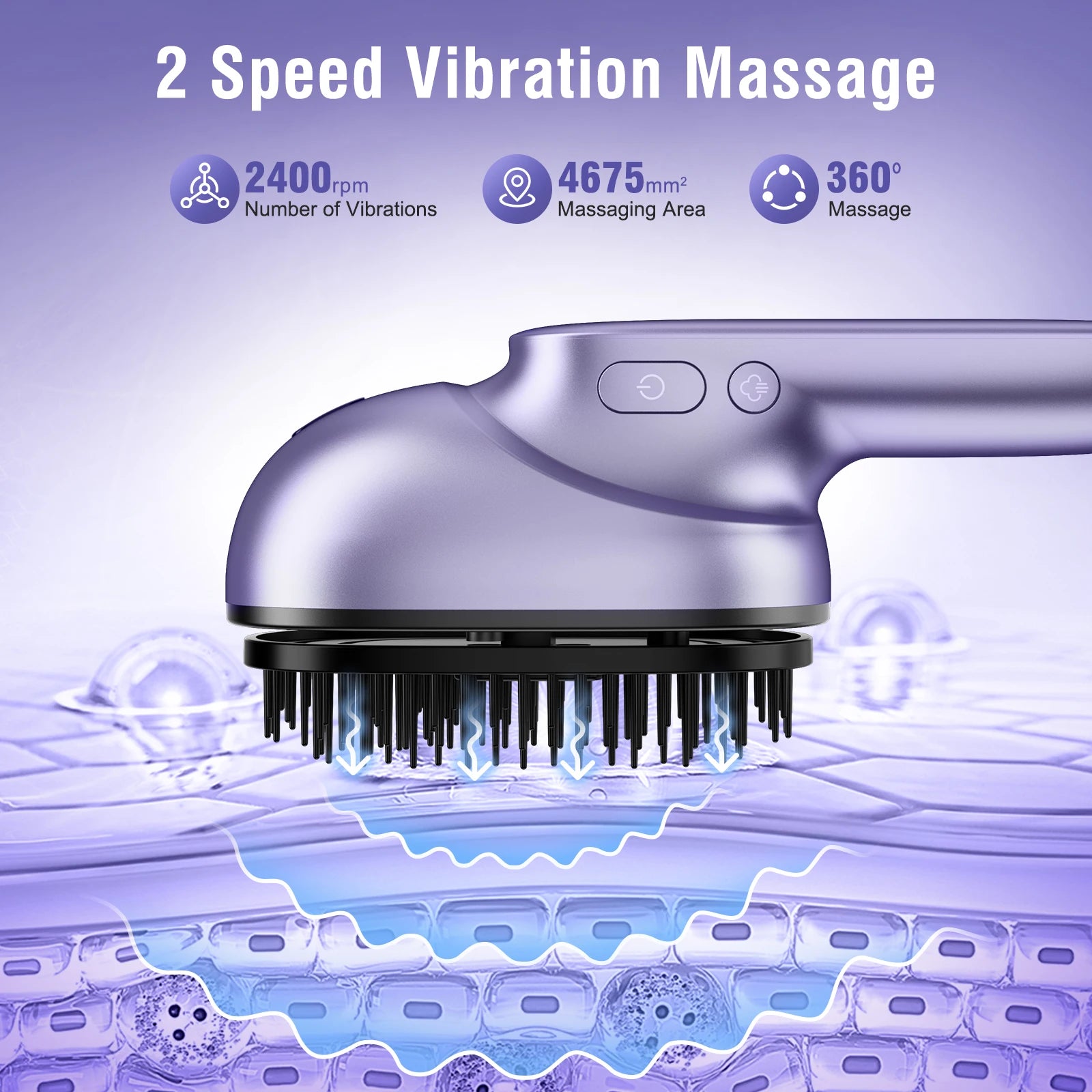 Electric Scalp Massager Brush with Essential Oil Atomizer | 2 Vibration Modes, 4 Oil Cartridges, USB Rechargeable & Washable Head