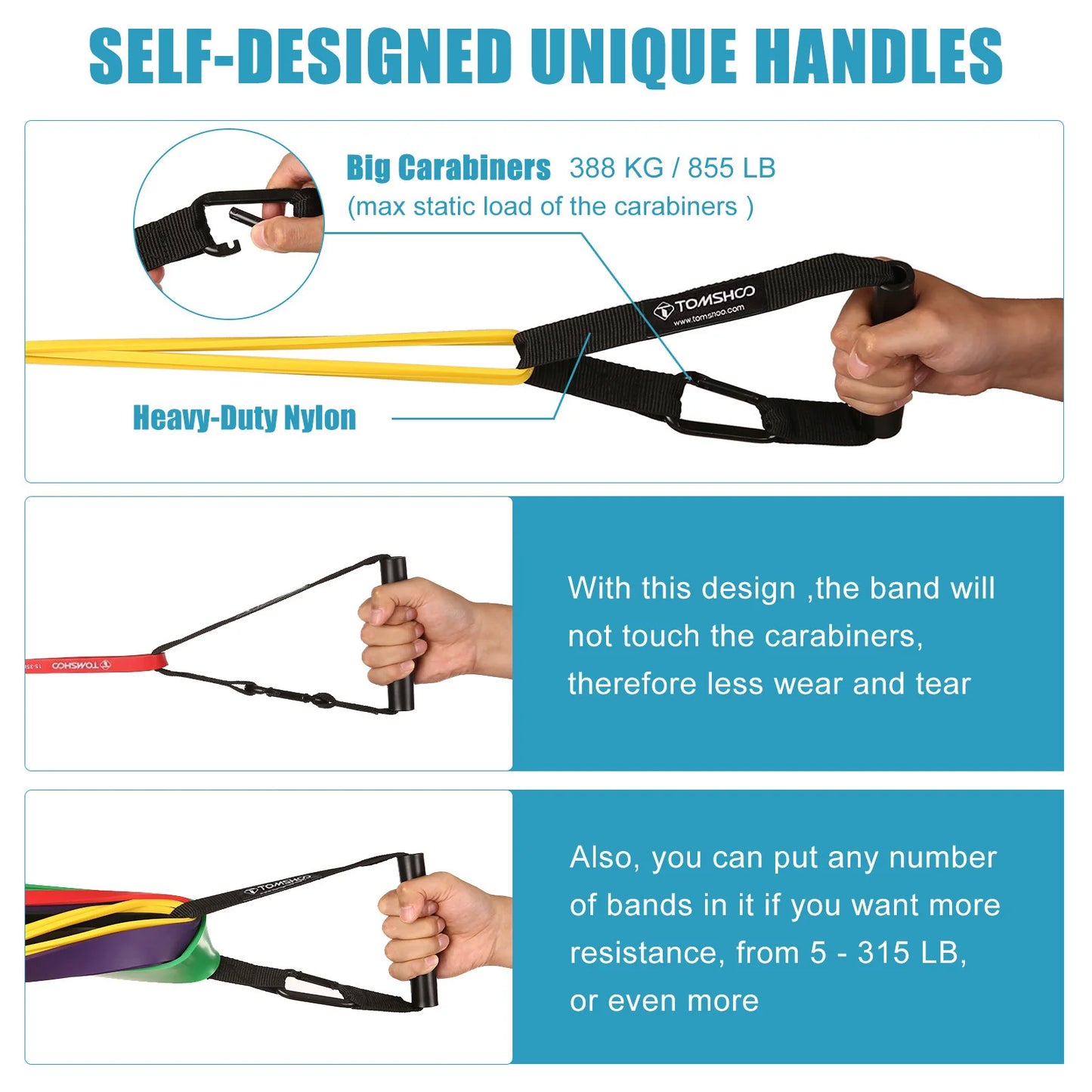 All-In-One Pull Up Resistance Band Set | 5 Levels (5–125 LB) with Handles, Door Anchor & Carry Bag | Full-Body Portable Home Workout Kit