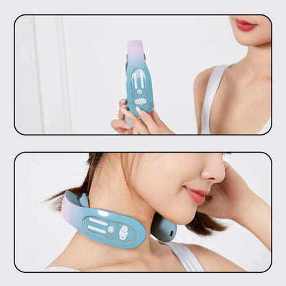 Wireless EMS Neck Massager with Heat | 12 Levels, Infrared Warmth, Portable Design