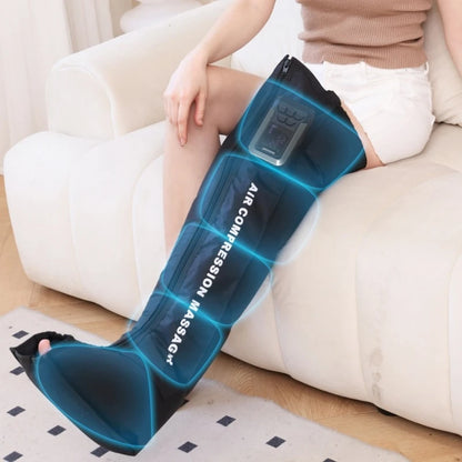 Wireless Leg Compression Massager | Rechargeable Foot, Calf & Thigh Air Pressure Wraps with 3 Modes, 5 Zones & 30-Minute Timer