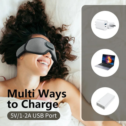 Sleep Headphones Eye Mask | Bluetooth 3D Blackout Sleeping Mask with Wireless Audio, 10H Playtime & Side Sleeper Comfort