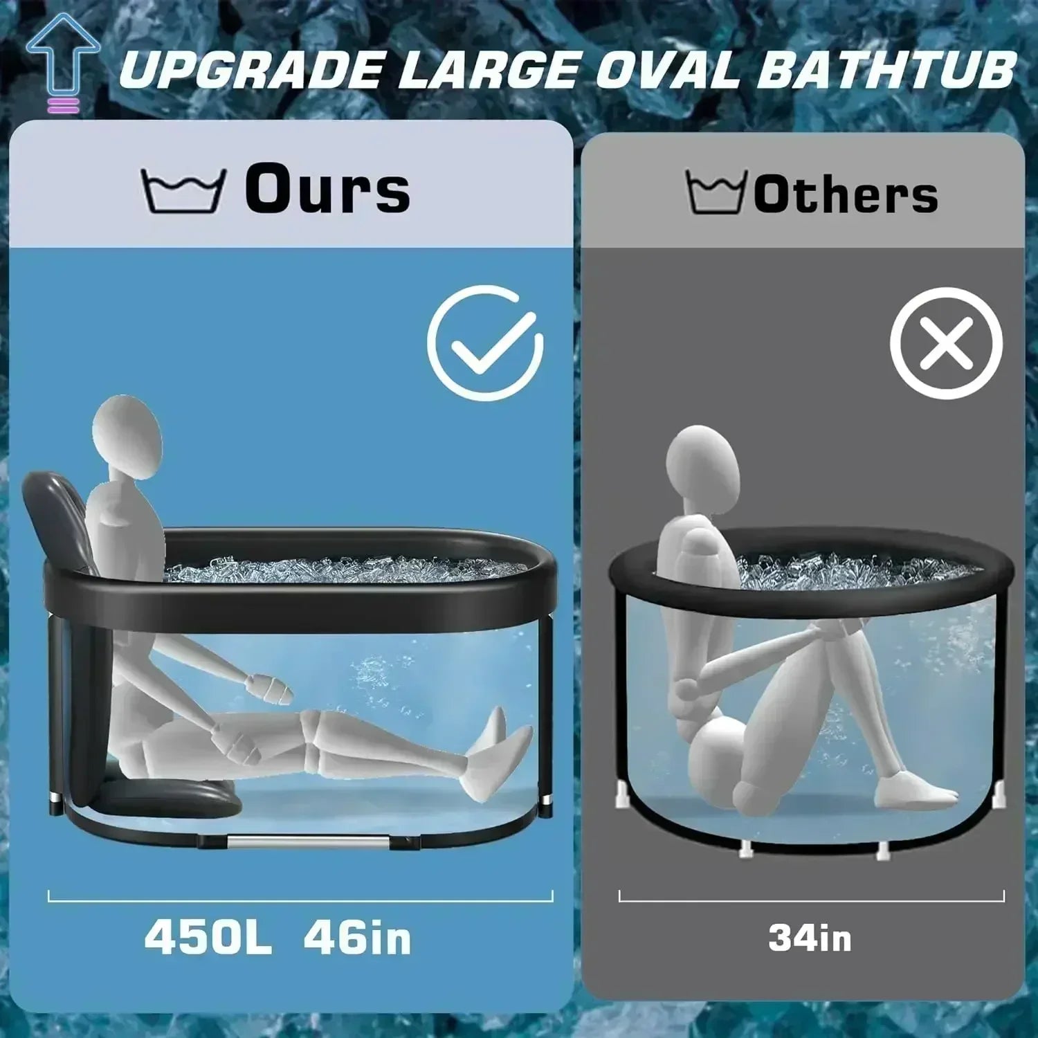 Ice Bath Tub | Foldable Cold Plunge Tub for Adults, Portable Recovery Bath for Home, Outdoor & Post-Workout Use