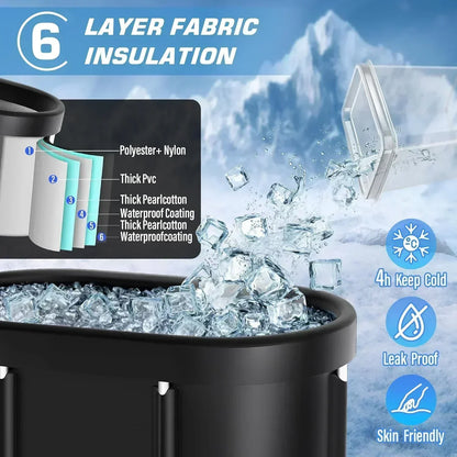 Ice Bath Tub | Foldable Cold Plunge Tub for Adults, Portable Recovery Bath for Home, Outdoor & Post-Workout Use