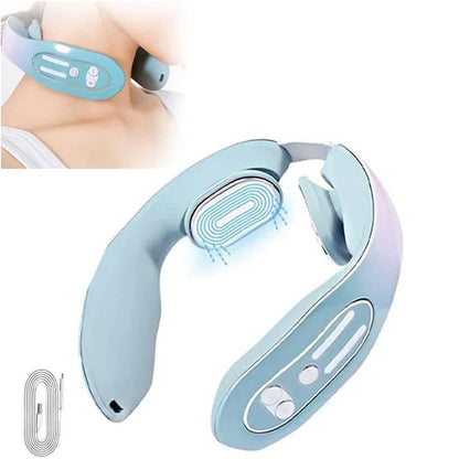 Wireless EMS Neck Massager with Heat | 12 Levels, Infrared Warmth, Portable Design