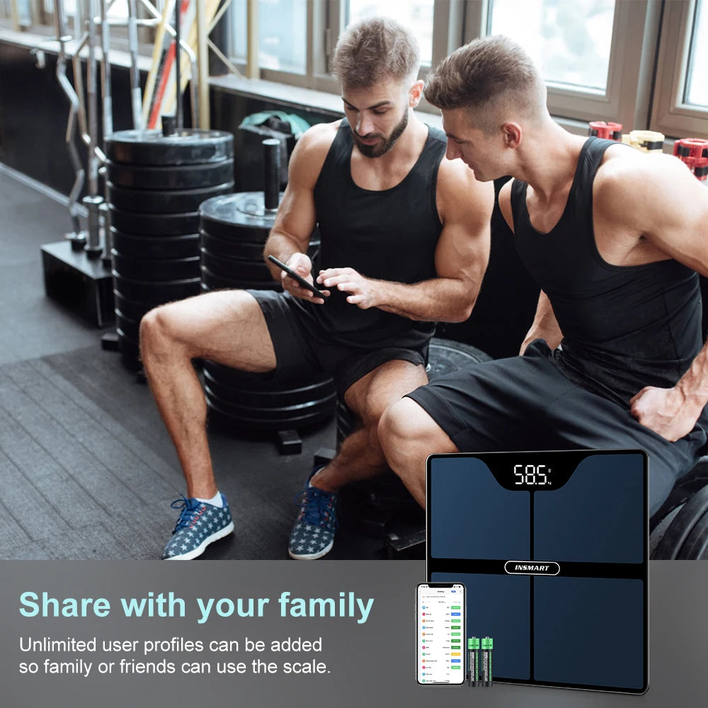 Bluetooth Smart Body Composition Scale with LED Display and App Tracking