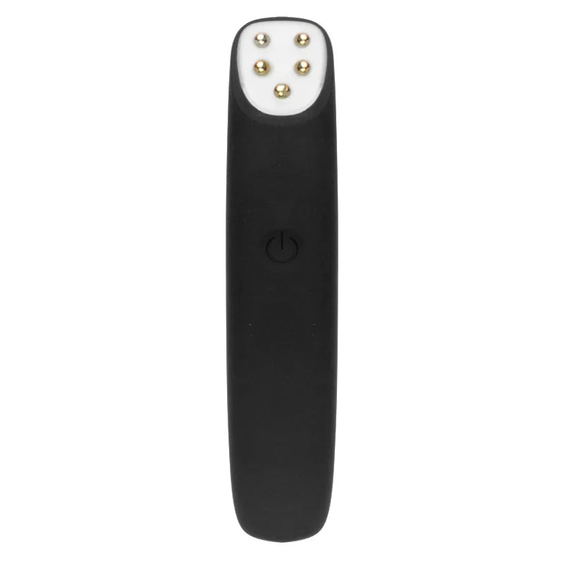 RF EMS Eye Massager Pen with Red Light and Heat | 3 Modes, 8,000 Vibrations/Min, USB Rechargeable & 3-Minute Timer Black