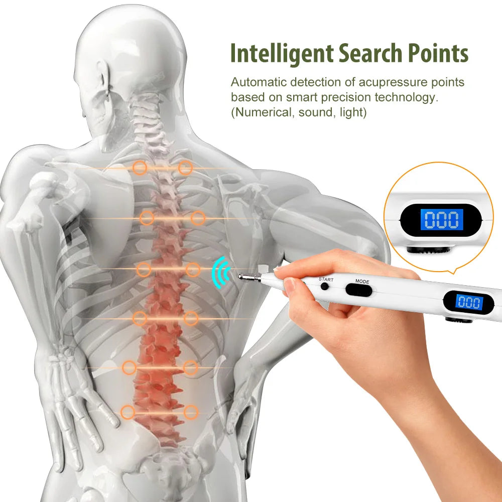 Electronic Acupuncture Pen with Auto Acupoint Detection | Needle-Free Pulse Stimulation, 9 Intensity Levels, 2 Probes & USB Rechargeable