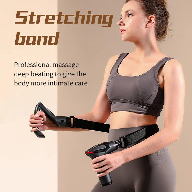 Massage Gun Deep Tissue Massager | Long Handle Percussion Muscle Massager with 12 Speeds & USB-C Charging