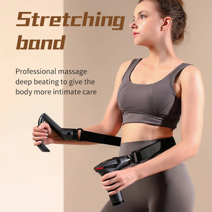 Massage Gun Deep Tissue Massager | Long Handle Percussion Muscle Massager with 12 Speeds & USB-C Charging
