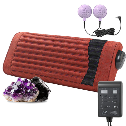 PEMF Infrared Heating Pillow for Neck and Shoulders | Amethyst & Jade Crystal Cushion, 85–159°F, 3–64Hz & Timer