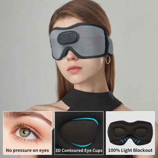 Sleep Headphones Eye Mask | Bluetooth 3D Blackout Sleeping Mask with Wireless Audio, 10H Playtime & Side Sleeper Comfort