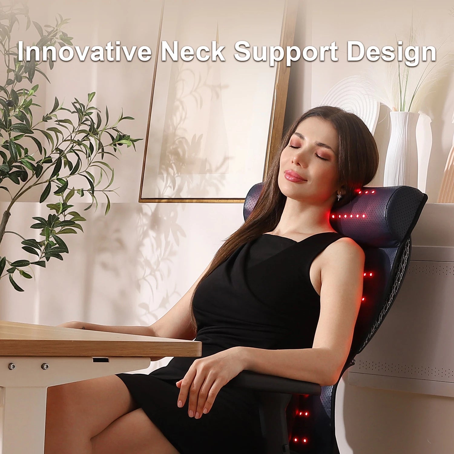 Red Light Therapy Mat with Neck Support | 660nm 850nm Infrared Heat Pad for Neck, Back & Body
