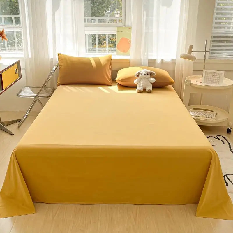 3-Piece Cotton Flat Sheet & Pillowcase Set Color 8