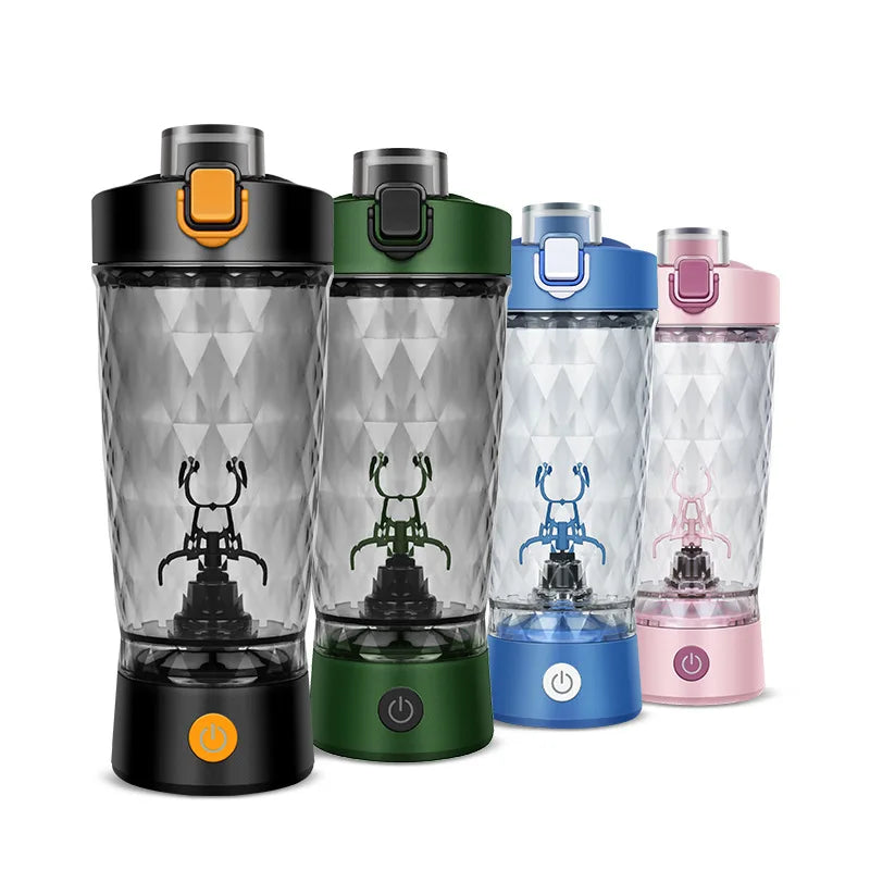 Electric Protein Shaker Bottle | 7500RPM Self-Cleaning Mixer | USB-C Rechargeable, Built-in Powder Storage, BPA-Free Smooth Drink Blender