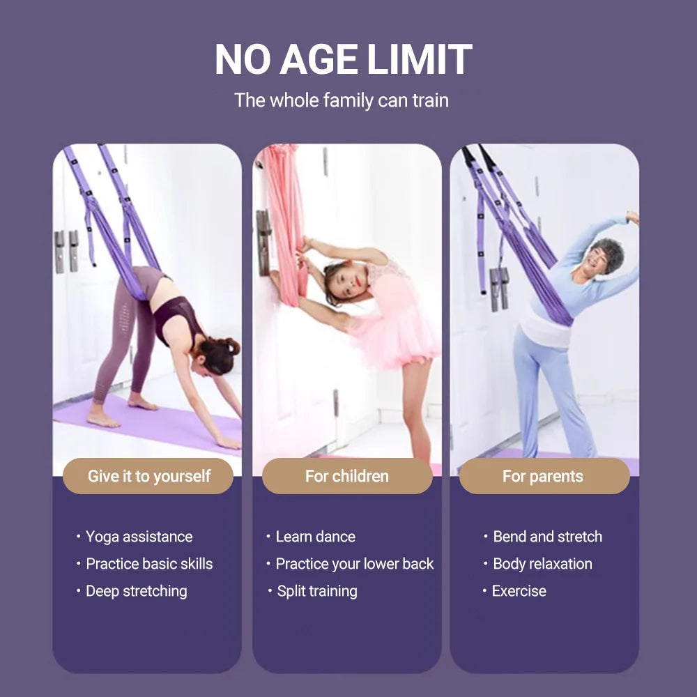 Aerial Yoga Strap | Adjustable Stretching Belt for Splits, Backbends, Inversion & Flexibility Training