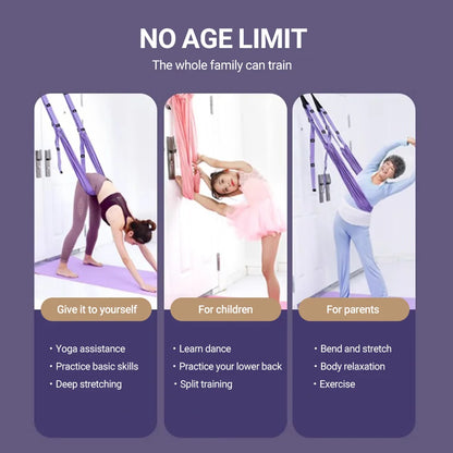Aerial Yoga Strap | Adjustable Stretching Belt for Splits, Backbends, Inversion & Flexibility Training