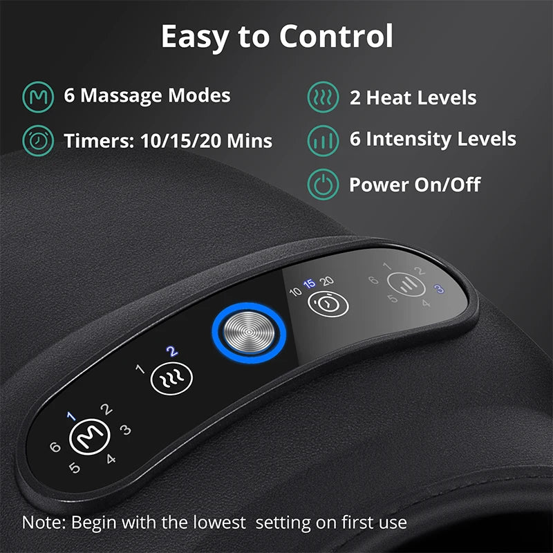Cordless Heated Hand Massager | Air Compression Hand Massage Machine | Heat Therapy & 6 Modes for Relaxation & Comfort