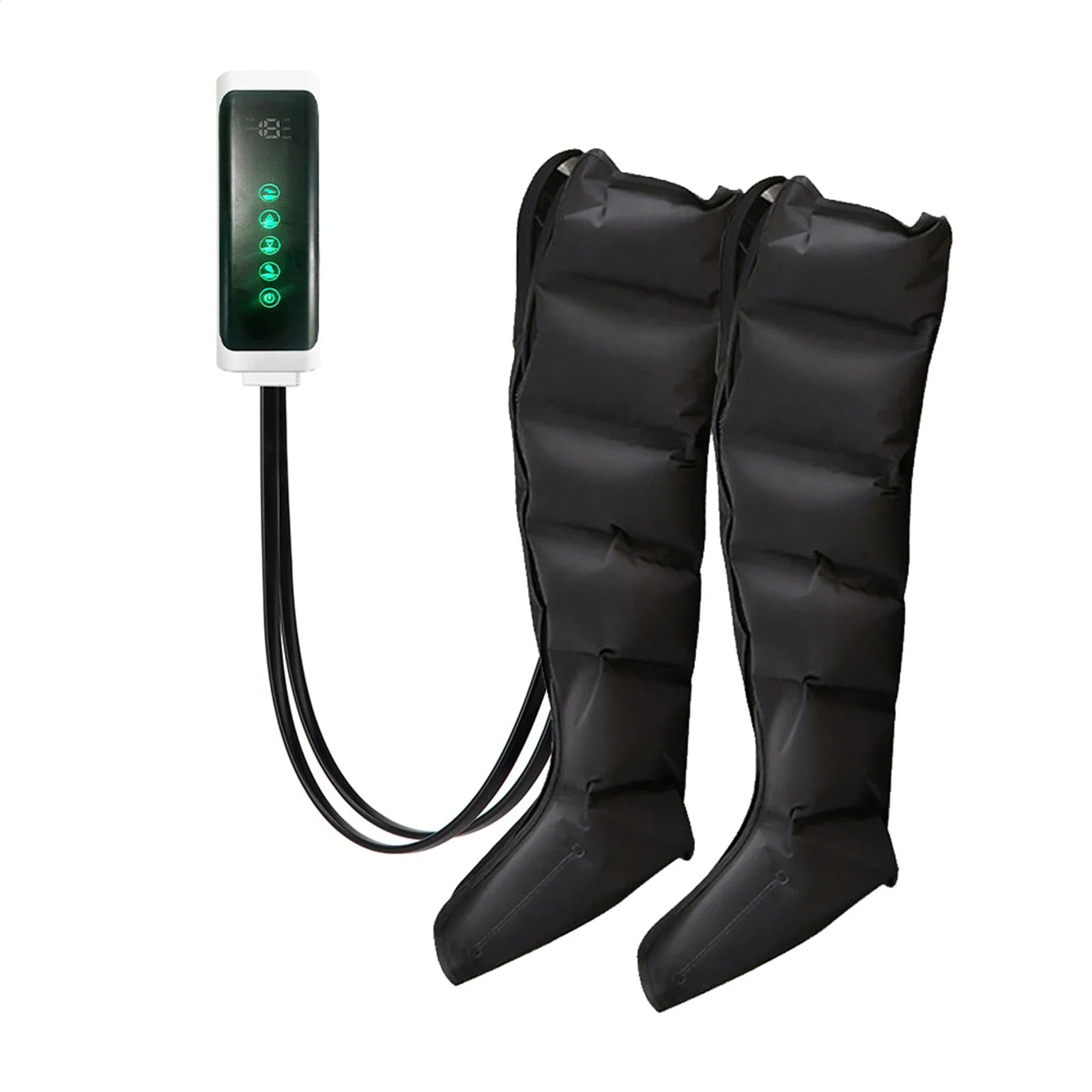 Air Compression Leg Massager Boots | 6-Airbag Foot, Calf & Knee Massage System with 3 Modes, 3 Intensities & LED Control