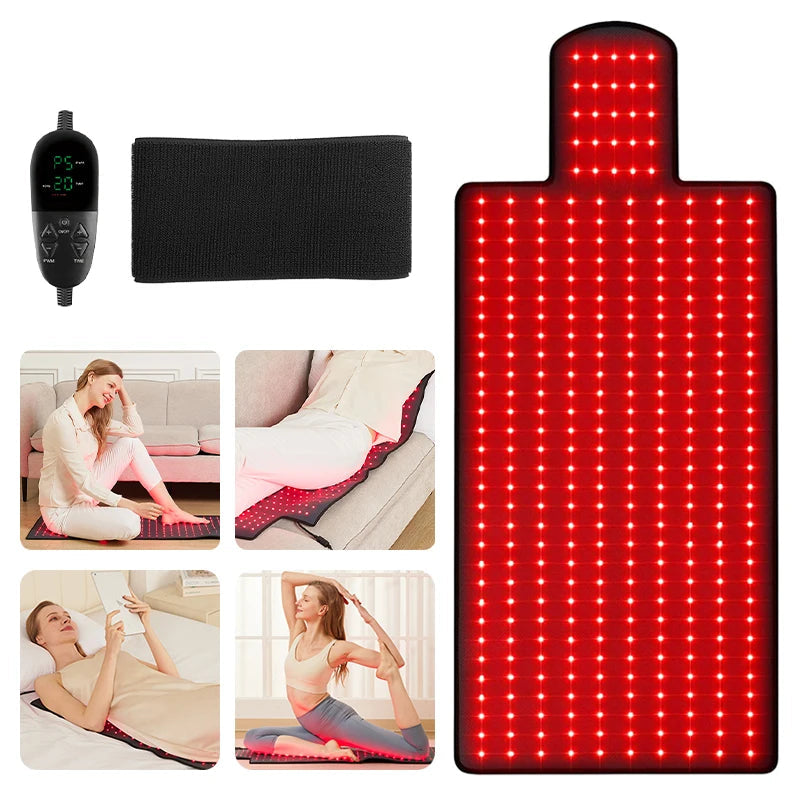 Red Light Therapy Mat | 660nm 850nm Infrared Light Therapy Pad for Pain Relief, Muscle Recovery & Skin Care