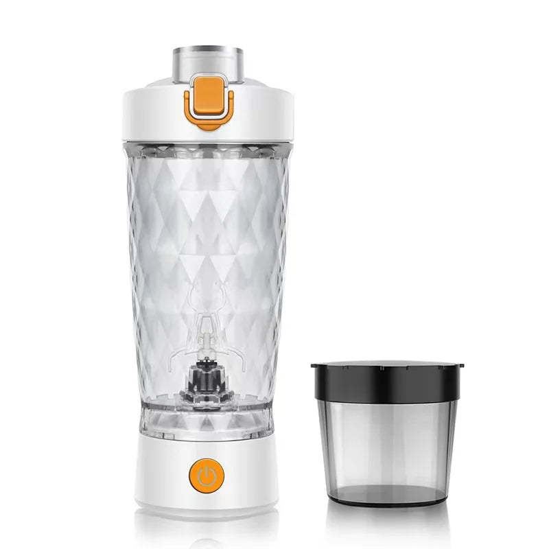 Electric Protein Shaker Bottle | 7500RPM Self-Cleaning Mixer | USB-C Rechargeable, Built-in Powder Storage, BPA-Free Smooth Drink Blender