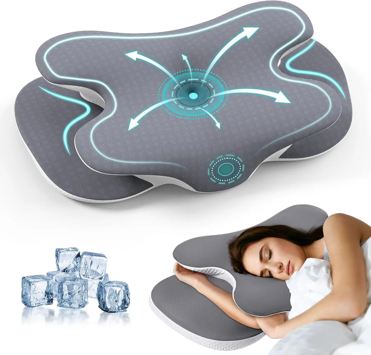 Butterfly Memory Foam Cervical Pillow | Dual Height