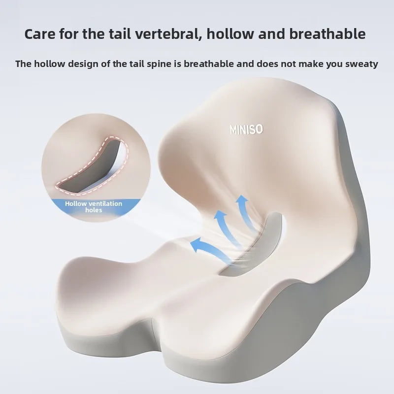 Memory Foam Seat Cushion with Integrated Back Support | 17.3 x 16.5 x 12.6-Inch Office Chair and Car Cushion