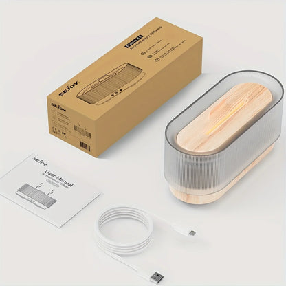 Flame Effect Essential Oil Diffuser 300ml | Ultrasonic Mist, LED Flames, 12H Runtime