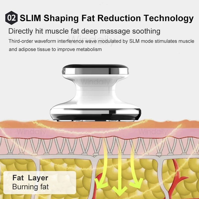 RF Body Slimming Massager | EMS Vibration Body Sculpting Device with LED Light Therapy & Skin Firming