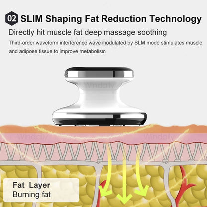 RF Body Slimming Massager | EMS Vibration Body Sculpting Device with LED Light Therapy & Skin Firming