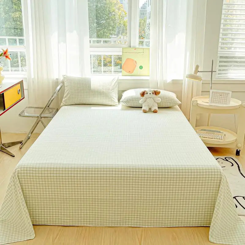 3-Piece Cotton Flat Sheet & Pillowcase Set Color 12