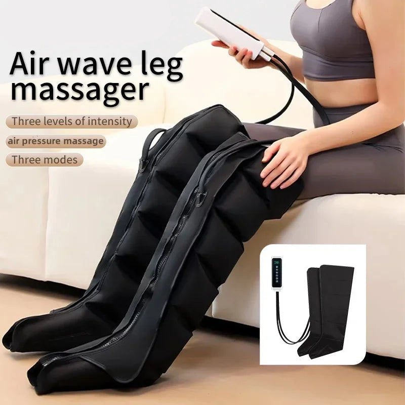 Air Compression Leg Massager Boots | 360° Foot and Calf Wraps with 3 Modes, 3 Intensities & Remote Control