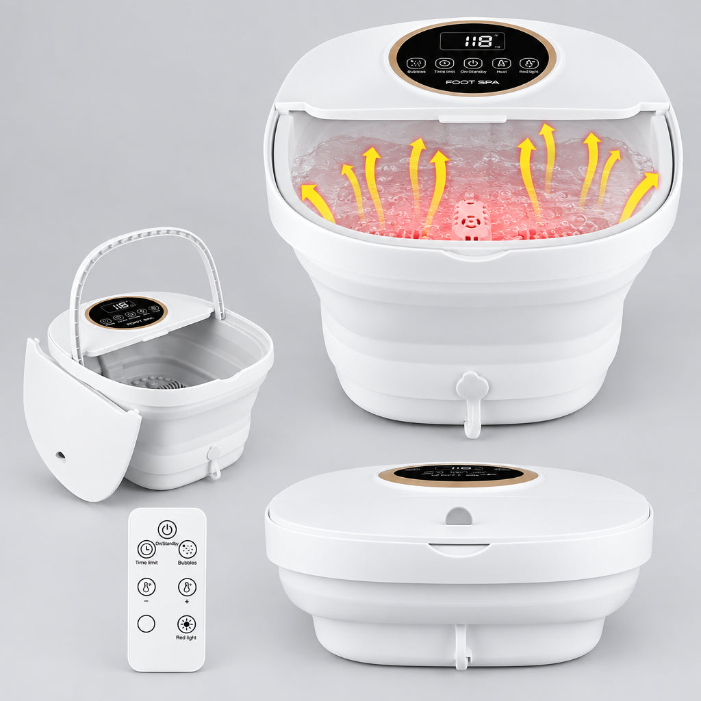 Collapsible Foot Spa with Heat, Bubbles and Remote