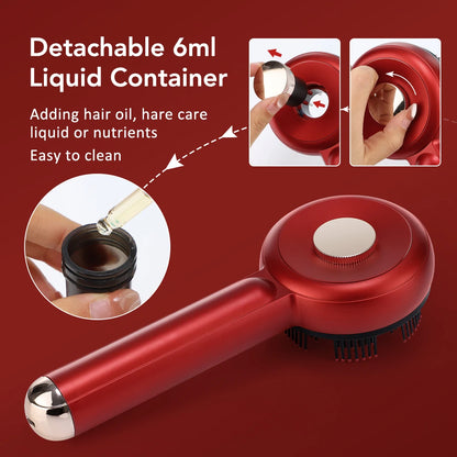 Red Light Scalp Massager Comb with 660nm LED | 3 EMS Intensities, Red Green Blue Modes, 6ml Oil Applicator & USB-C
