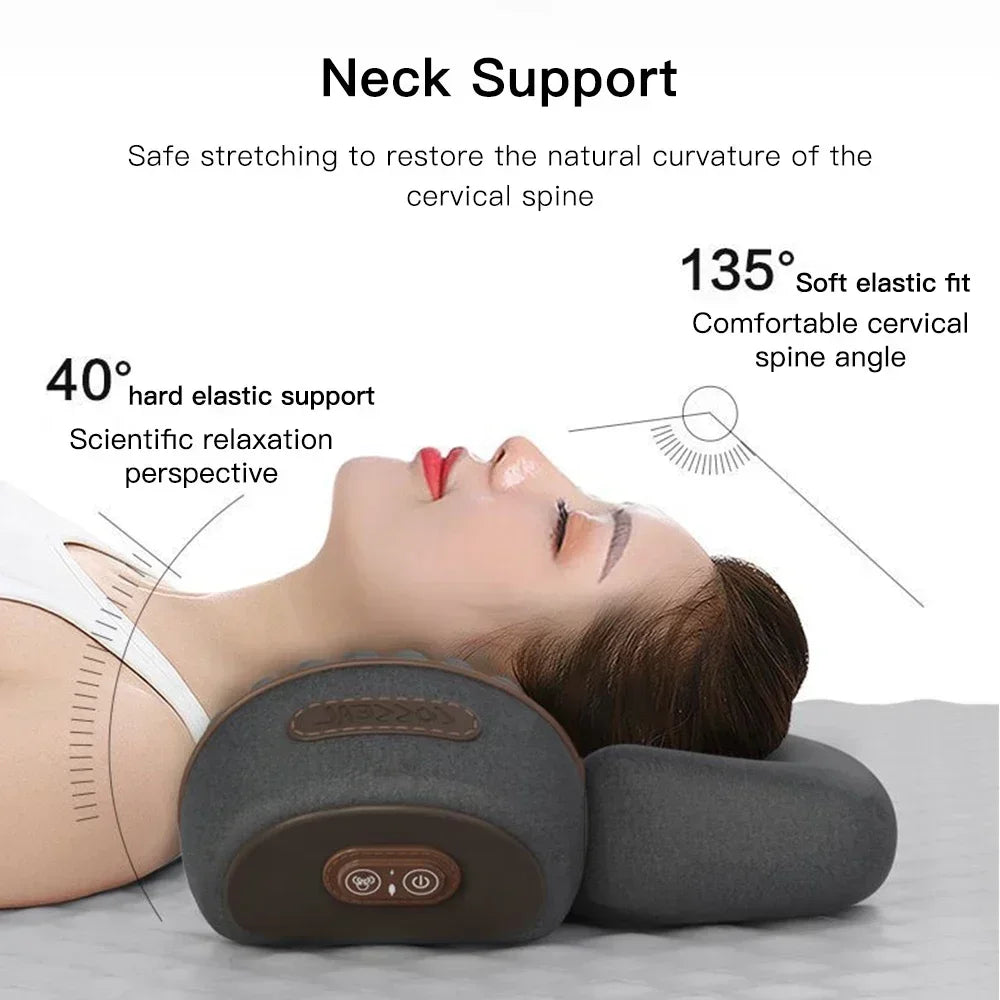 Neck Massage Pillow with Heat, Vibration and Adjustable Air Support