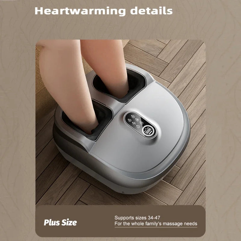 Shiatsu Foot and Calf Massager with Heat and Air Compression | 5 Modes, Adjustable Intensity, LCD Control & Washable Cover