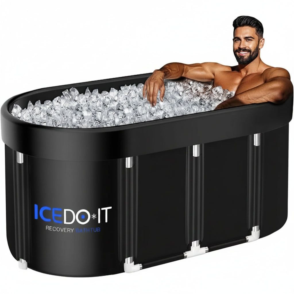 Ice Bath Tub | 129-Gallon Oval Cold Plunge Tub for Adults, Portable Insulated Recovery Bath for Home & Outdoor Use