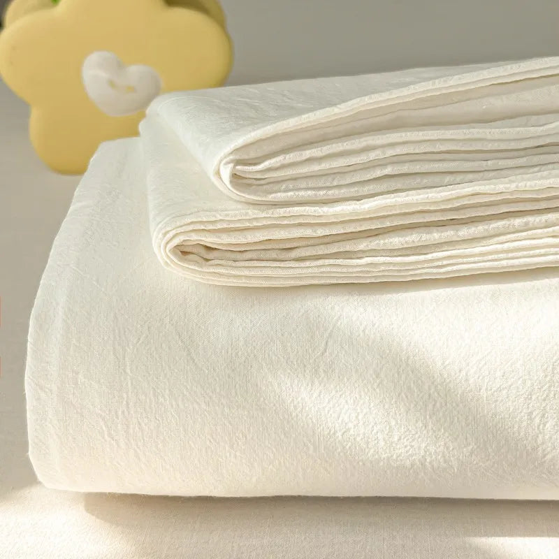 3-Piece Cotton Flat Sheet & Pillowcase Set